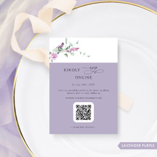Chic Lavender Pastel Floral UAWG Online, QR Code Begleitkarte