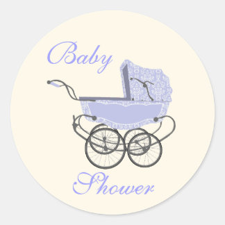 Chic Lavender Pram Babyaufkleber Runder Aufkleber