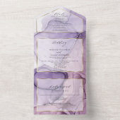 Chic Lavender Rose Abstrakt Tinte All In One Einladung (Innen Boden)