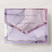 Chic Lavender Rose Abstrakt Tinte All In One Einladung (Rückseite)