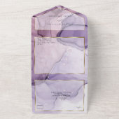 Chic Lavender Rose Abstrakt Tinte Custom2 All In One Einladung (Außenbereich)