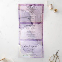 Chic Lavender Rose Abstrakt Tinte Tri-Falten Einla