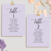 Chic Lavender Sitzplan Cards mit Gästennamen