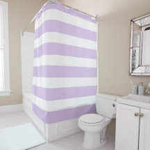Chic Lavender und White Stripes Duschvorhang