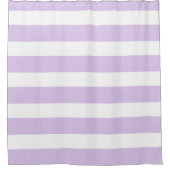 Chic Lavender und White Stripes Duschvorhang (Vorderseite)