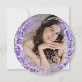 Chic Lavender Watercolor Modernes Foto Quinceanera Einladung (Rückseite)