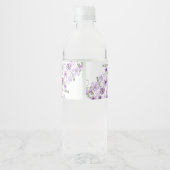 Chic Lavender Wedding Water Flasche Label Wasserflaschenetikett (Rückseite)