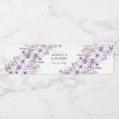 Chic Lavender Wedding Water Flasche Label Wasserflaschenetikett (Einzelnes Label)