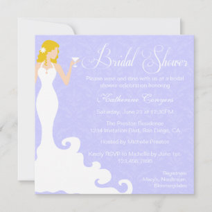 Chic Lavender Wein Damask Braun Dusche Einladung