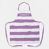 Chic lavener white stripes custom monogram name schürze (Vorderseite)
