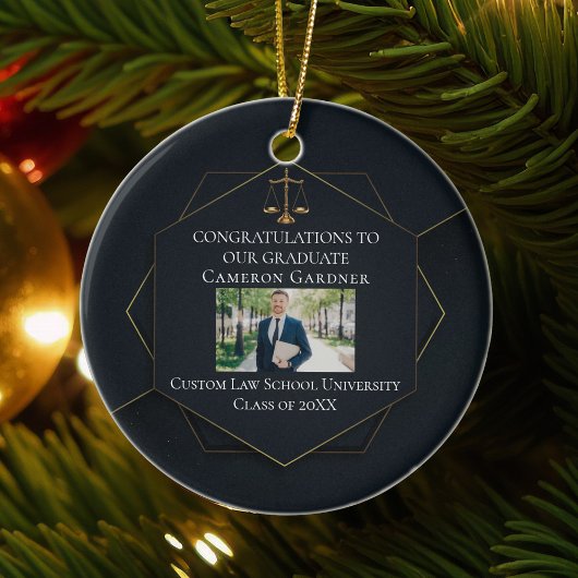 Chic Law School Foto Abschluss Weihnachten Keramik Ornament