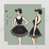 Chic LBD Card: Elegante Eleganz Einladung (Vorne/Hinten)