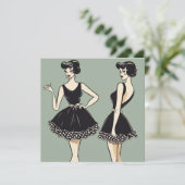 Chic LBD Card: Elegante Eleganz Einladung (Stehend Vorderseite)