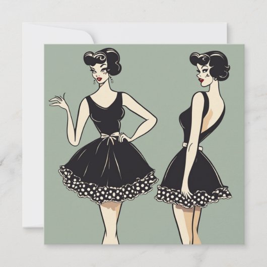 Chic LBD Card: Elegante Eleganz Einladung (Vorderseite)