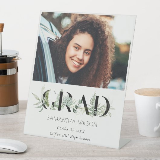 Chic Leafy Fern Succulent Foliage Foto Abschluss Sockelschild (In Situ)