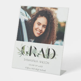 Chic Leafy Fern Succulent Foliage Foto Abschluss Sockelschild