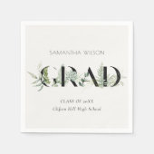 Chic Leafy Fern Succulent Green Foliage Abschluss Serviette (Vorderseite)