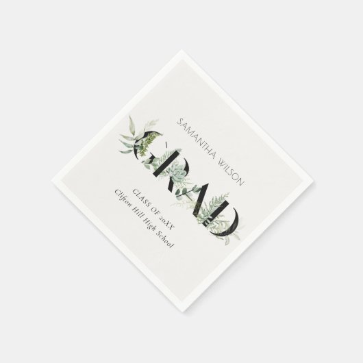 Chic Leafy Fern Succulent Green Foliage Abschluss Serviette (Ecke)