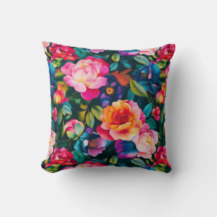Chic lebendige Rose Muster Kissen