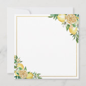 Chic Lemon Blumengrün Gold Wedding Square Einladung (Rückseite)