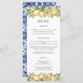 Chic Lemon Blumengrün Hochzeitsmenü Programm (Vorne/Hinten)