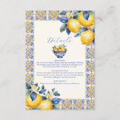 Chic Lemon Blumengrün mediterrane Hochzeit Begleitkarte (Vorderseite)
