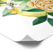 Chic Lemon Floral Geometric Brautparty Willkommen Poster (Ecke)