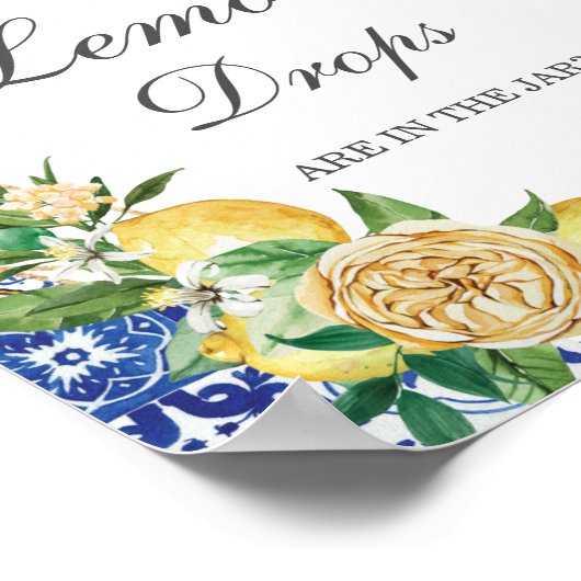 Chic Lemon Floral Guess Lemon tropft in Jar Game Poster (Ecke)