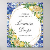Chic Lemon Floral Guess Lemon tropft in Jar Game Poster (Vorne)