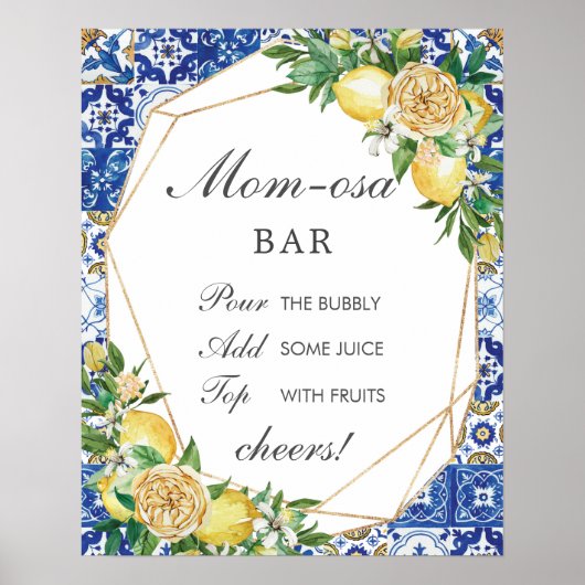 Chic Lemon Floral Mama-osa Bar Baby Duschgel Poster (Vorne)