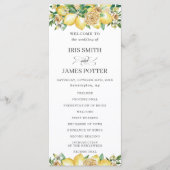 Chic Lemon Floral Mediterranean Wedding Program Programm (Vorderseite)
