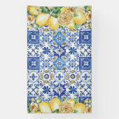 Chic Lemon Floral Meditteranean Mosaik Tiles Banner (Vertikal)