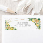 Chic Lemon Greenery Geometrische Rücksendeadresse (Insitu)