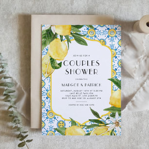 Chic Lemon Mediterrane Sommerpaare Dusche Einladung