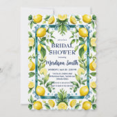 Chic Lemon Mediterranean Summer Brautparty Einladung (Vorderseite)