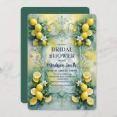 Chic Lemon Mediterranean Summer Brautparty Einladung (Vorne/Hinten)