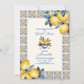 Chic Lemon Mediterranean Summer Brautparty Einladung (Vorderseite)