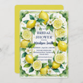 Chic Lemon Mediterranean Summer Brautparty Einladung (Vorne/Hinten)