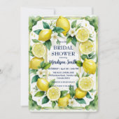 Chic Lemon Mediterranean Summer Brautparty Einladung (Vorderseite)