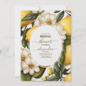 Chic Lemon Mediterranean Summer Brautparty Einladung (Vorderseite)