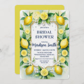 Chic Lemon Mediterranean Summer Brautparty Einladung (Vorne/Hinten)