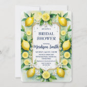 Chic Lemon Mediterranean Summer Brautparty Einladung (Vorderseite)