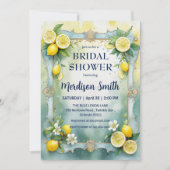 Chic Lemon Mediterranean Summer Brautparty Einladung (Vorderseite)
