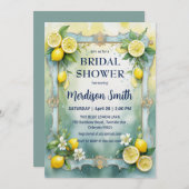 Chic Lemon Mediterranean Summer Brautparty Einladung (Vorne/Hinten)