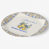 Chic Lemon Mediterranean Summer Brautparty Pappteller (Schrägansicht)