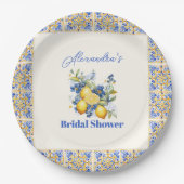 Chic Lemon Mediterranean Summer Brautparty Pappteller (Vorderseite)