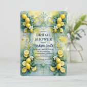 Chic Lemon Mediterranean Summer Brautparty Save The Date (Stehend Vorderseite)