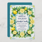 Chic Lemon Mediterranean Summer Brautparty Save The Date (Vorne/Hinten)