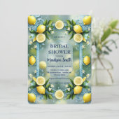 Chic Lemon Mediterranean Summer Brautparty Save The Date (Stehend Vorderseite)