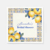 Chic Lemon Mediterranean Summer Brautparty Serviette (Vorderseite)